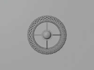 Chandelier pendant light made of rattan Low-poly 3D model