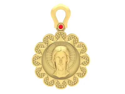 Luxury Guanyin Pendant with Floral Frame  3610 3D print model