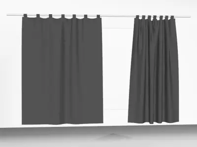 Marvelous Designer and 3DS Max Curtains02 Smallest 3D model