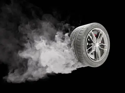 Car Tire Burnout Smoke VBD Pack 3D model