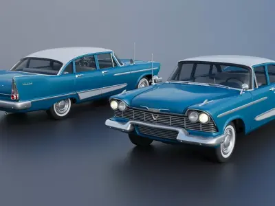 Plymouth Plaza 4 Door 1958  3D print model