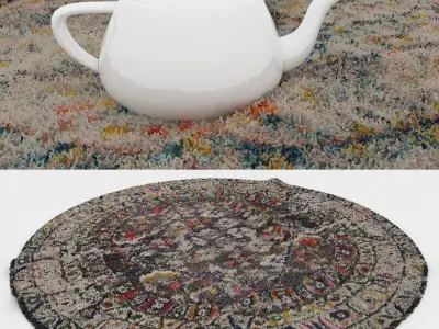 Round Rug Set 221 3D model