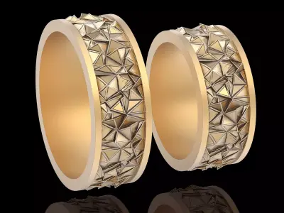 Spiky ring  gold jewelry printable 3D model 3D print model