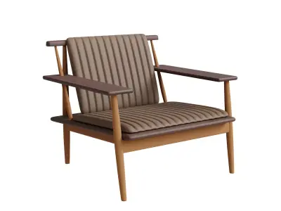 Dark Arm Leather Lounge Chair Low-poly 3D model