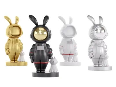 Creative Astronaut With Cat Decor 3D model