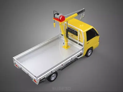 TRUCK PICKUP ELECTRIC WINCH HOIST LIFT BOOM HYDRAULIC CRANE JIB 3D model