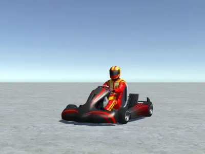 Low Poly Kart With Player 9 Low-poly 3D model