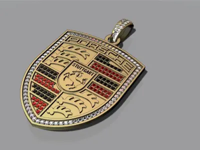 Porsche logo pendant 3D print model