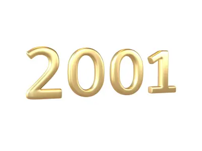 Year Number 2001 v1 002 Low-poly 3D model