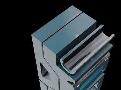 Sci-Fi Hard Surface Pillar with textures Low-poly 3D model