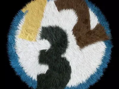 Round rug 01 3D model