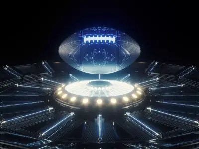Futuristic American Football and Stage 3D model