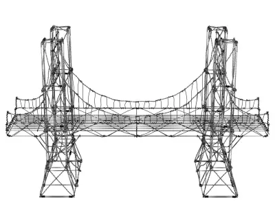 Brooklyn wire bridge 3D model
