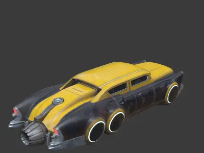Futuristic flying car 7 3D model