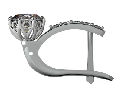 Jewelry earrings with diamonds 3D print model 3D print model