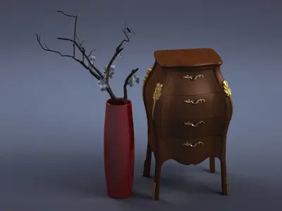 cabinet cabinet wardrobe sofa bed table bookshelve 3D model