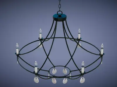 Novella Chandelier Low-poly 3D model