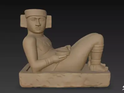 Chac Mool Statue Low-poly 3D model