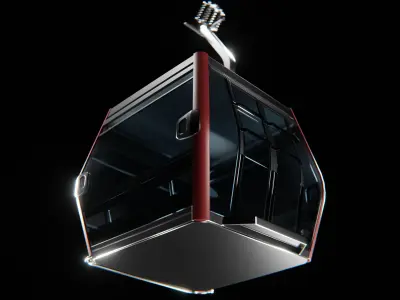 Gondola lift Low-poly 3D model