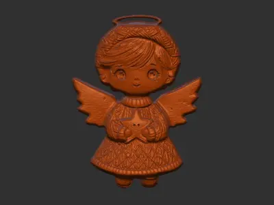 christmas angle boy decor  3D print model