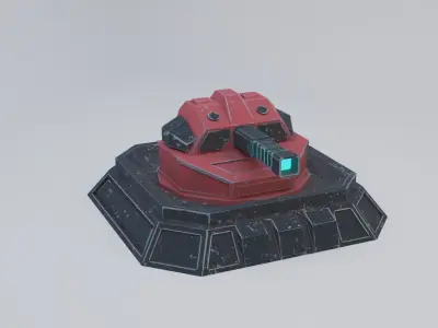 Sci-Fi Laser Turret Free low-poly 3D model