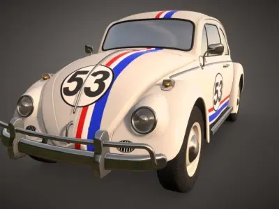 Herbie 53 Low-poly 3D model