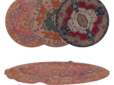 Round Rug Set 71 3D model