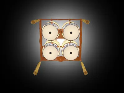 Chinese lanterns Low-poly 3D model