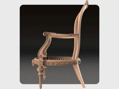 Carved  single sofa for cnc 15 3D model