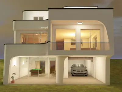 modern residential house 3D model