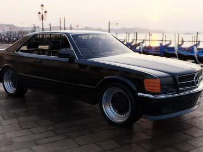 Mercedes 560 Sec  Low-poly 3D model