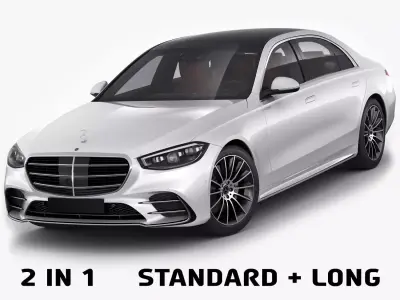 Mercedes-Benz S-class 2021 AMG-line LWB and SWB 3D model