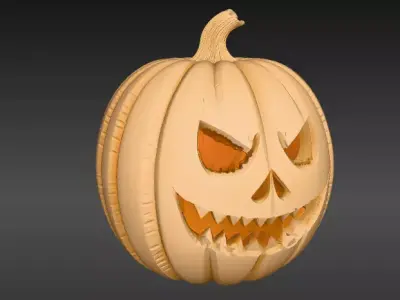 Jack O Lantern 3D Model Two Model Pack Halloween Print-Ready 3D model