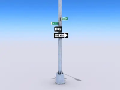 Street Lamp Low-poly 3D model