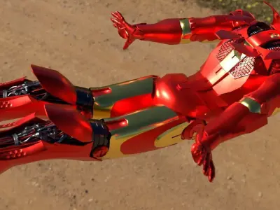 Ironman flying with high quality 3D model