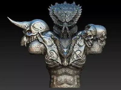Predator King bust  Free 3D model