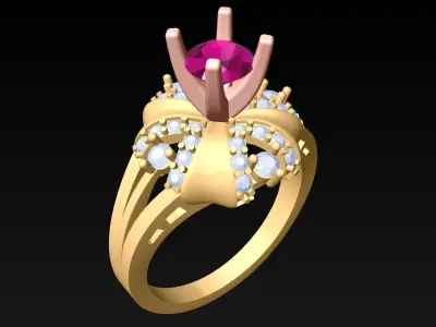 Diamond Ring - Womens Rings - GN243 3D print model