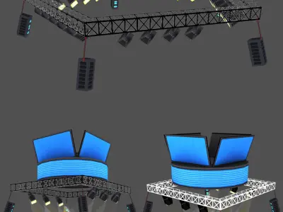 Cartoon Boxing Arena Low-poly 3D model