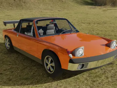 Porsche 914-6 with Engine Sounds Low-poly 3D model