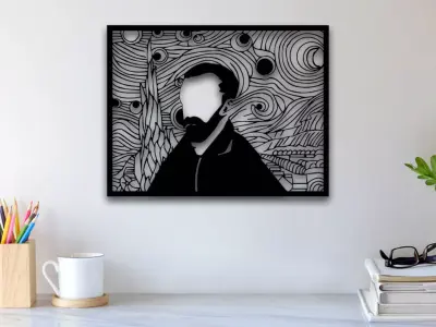 The Starry Night - Van Gogh Wall Art 3D print model