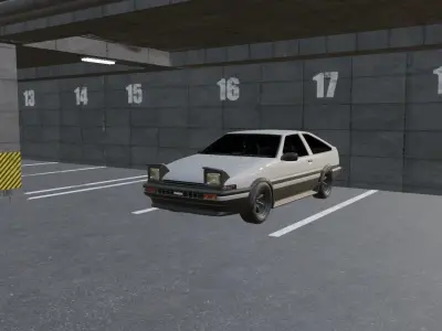 AE86 DRIFT CAR Low-poly 3D model