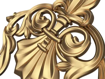 Corner Carved Plaster Molding Decoration 023 Low-poly 3D model