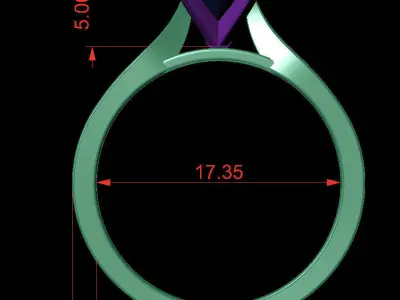 OVAL 0-75-CT Flat Profile Round Shank Width 2-4mm 3D print model