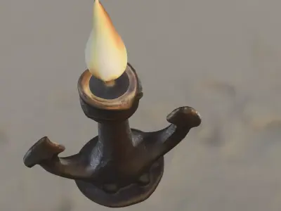 Anchor Candle Holder Low-poly 3D model