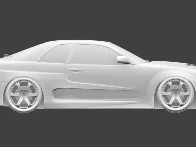Nissan GT-R R34 Concept GT-R R36 Widebody Low-poly 3D model