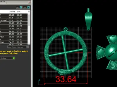  Pendant Yin Yang with Jesus and zodiac signs on the snake 3D print model
