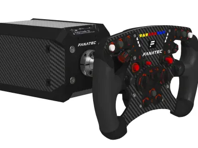 Fanatec Clubsport Steering Wheel and Pedals 3D model