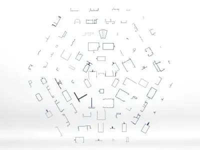 Extruded Aluminium Profile Enclosures Set for Curtain Wall Low-poly 3D model
