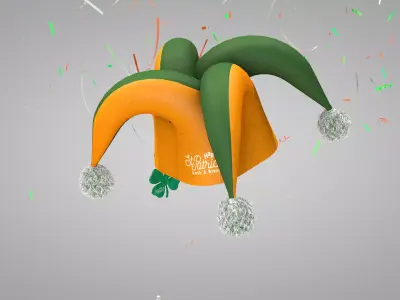 St Patrick Jester Hat 3D Model 3D model