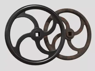 Crank Wheel Low-poly 3D model
